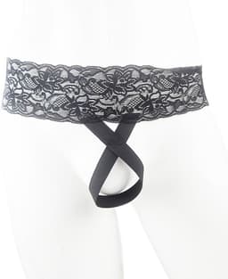 BamBella® Slip open kruis kant voor mannen - S/M - strap cock ring doorzichtig Erotische Sexy Lingerie Heren - Zwart mannen ondergoed slip — thumbnail 4