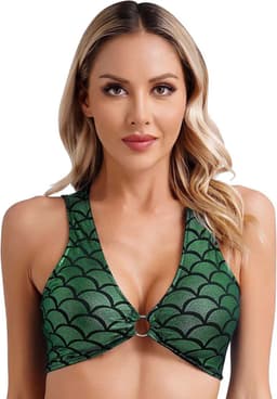 Zeemeermin Topje - Bikini Top - Festival Kleding - Sexy BH - Dames Lingerie - Groen — thumbnail 1
