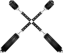 Bedroom Fantasies - Bondageharnas Handboeien en Hogtie Set - Zwart — thumbnail 2