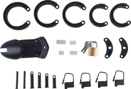 Banoch | Cockcage Black | siliconen | zwarte Chastity Cage met 5 ringen | small / medium — thumbnail 5