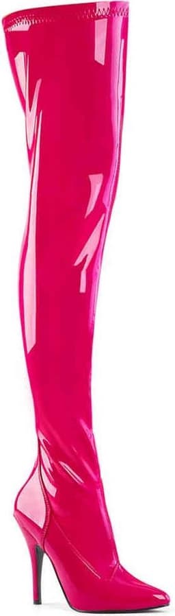 SEDUCE-3000 (EU 40 = US 10) 5 Heel Stretch Thigh High Boot, Side Zip — thumbnail 6
