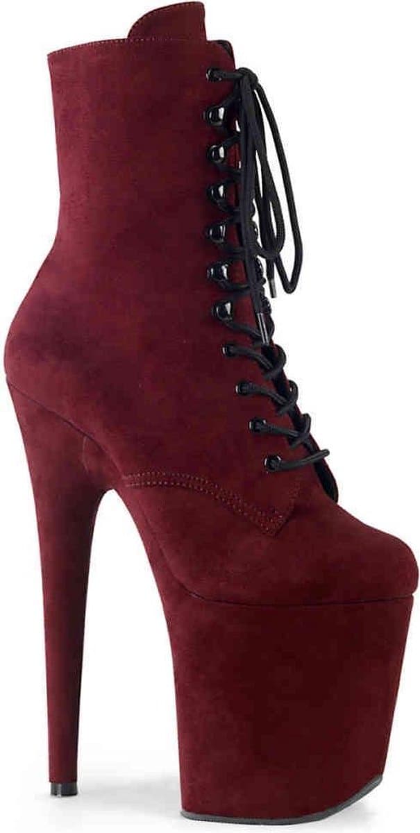 Pleaser - FLAMINGO-1020FS Plateau Laarzen, Paaldans schoenen - Paaldans schoenen - 36 Shoes - Bordeaux rood — afbeelding 1