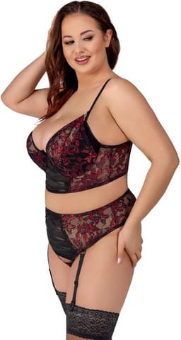 Curvy Lingerie Set met Rode Motieven — thumbnail 3