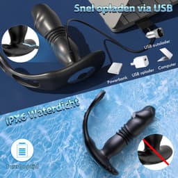 IntiMate® P SpotMaster - Prostaat Stimulator voor Mannen - Anale Vibrator met Dubbele Penisringen - 3 in 1 Buttplug voor Mannen - Seksspeeltje voor Mannen - Vibrerende Dildo met Penisring - Prostaat Massager Sex Toys voor Mannen - Stotende Buttplug — thumbnail 12