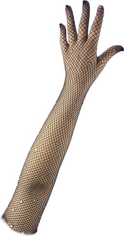 BamBella® Sexy Erotische Handschoenen Kant met steentjes Zwart onesize — thumbnail 3