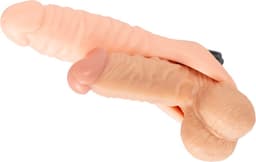 Realistixxx Double Fucker Opzet Dildo Vibrator - Rekbare Dubbele Penetratie Strapon Dildo - Strapon voor Mannen met Vibratie 18 cm — thumbnail 12