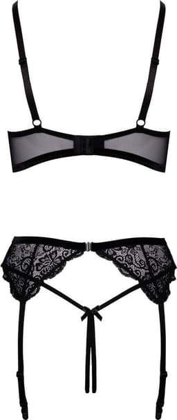 Cottelli Collection Open Lingerie met Fluwelen Nuances - Lifter Jarretelgordel en Open String - Verleidelijke Lingerie met Sieraden - Maat 85B/L — thumbnail 2