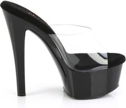 Pleaser - GLEAM601 Muiltjes met hak - US 11 - 41 Shoes - Zwart/Zwart — thumbnail 2