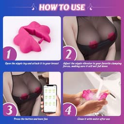 Daity Tepelvibrator - vibrerende tepelklem - 10 vibratiestanden x 3 instelbare intensiteiten - APP-afstandsbediening - seksspeeltje voor volwassenen - seksspeeltje voor vrouwenkoppels - seksproduct — thumbnail 5