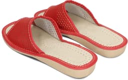 Dames Slippers Echt Leer Open Teen Zomer Zacht Voetbed Verschillende Kleuren — thumbnail 5