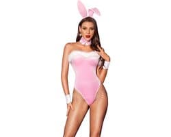 Sexy Bunny Kostuum Dames 7-Delige Fluweel Cosplay Set Halloween Outfit