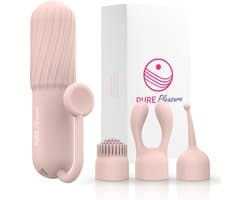 Pure Pleasure® Vibrators voor Vrouwen - Mini Bullet Vibrator - App & 3 Opzetstukken – Clitoris Stimulator – 10 Vibratiestanden – Oplaadbaar – Waterdicht – Roze – Compact Formaat