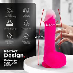 Rosebay Vibrerende Dildo met Afstandbediening 20 cm - Stotende Dildo - Dildo Vibrator - Dildo met Zuignap - Dildo Vibrator voor Vrouwen - Roze — thumbnail 3