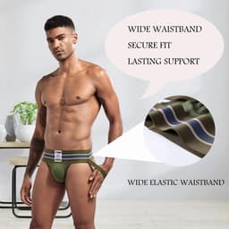 Heren Sport Jockstrap Ondergoed Katoen Ademend Fitness Onderbroek — thumbnail 3