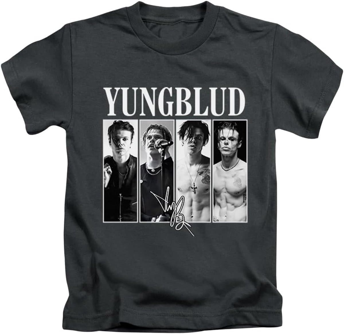 Unisex Pop Punk T-Shirt met Vier Afbeeldingen Grafische Print — afbeelding 1