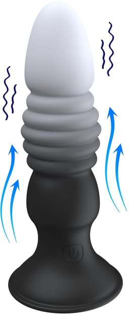 Blackdoor Collection - Stotende Dildo - Stotende Vibrator met zuignap - 7 Vibratie en 7 Stotende standen - Met afstandsbediening - Zwart — thumbnail 10