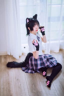 Kawaii Poot Kostuum Set - 3D Vingerloze Kat Klauw Handschoenen en Sokken voor Dames — thumbnail 4