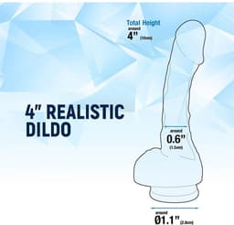 NMC 4 inch realistisch Mini dildo met zuignap - Transparant - 1 cm — thumbnail 2
