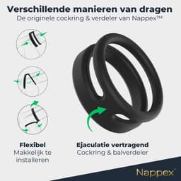 Cockring Siliconen - Nappex™ Javari Penisring voor een Stevige Erectie [Discreet Verzonden] - Rekbare Ballstretcher - Sex Toys voor Mannen en Koppels - Kamasutra - BDSM - Seksspeeltjes Zelf Aftrekken - Erotiek — thumbnail 2