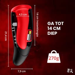 Toys Hub® Automatische Masturbator PRO met Glijmiddel & E-book - 10 Vibraties - Smart Heating - Pocket Pussy - Blowjob Simulator - Elektrisch - Sex Toys voor Mannen Zelf Aftrekken - 14 CM — thumbnail 4