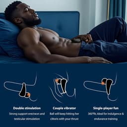 DOWO® - Vibrerende Cockring - met Flexibele Clitorisstimulator - Testikelstimulatie - Penisring - Cockring - 10 Vibratiestanden - Cock Ring Siliconen - Sex toys - Seksspeeltje voor Mannen & Vrouwen — thumbnail 3