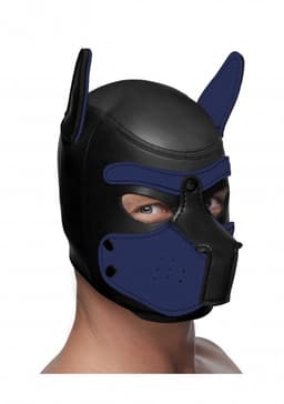 Neoprene Puppy Hood - Black and Blue — thumbnail 2