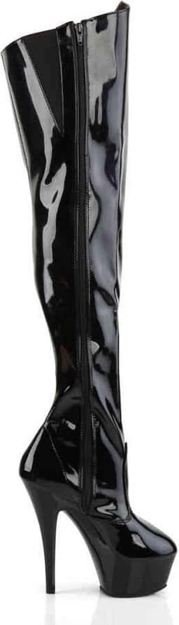 Pleaser - KISS-3010 Plateau overknee Laarzen - US 9 - 39 Shoes - Zwart — thumbnail 5