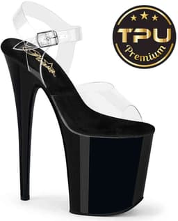 Pleaser - FLAMINGO808PREM Sandaal met enkelband, Paaldans schoenen - US 7 - 37 Shoes - Transparant — thumbnail 1