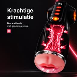 Jespro automatische Blowjob Simulator - Met 3 opzetstukken - 18 standen - Masturbator voor man - Voor mannen elektrisch - Sex toys - Penis vibrator - Vagina - Pocket pussy — thumbnail 4