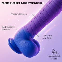SF Toys Verwarmbare Dildo met Zuignap - Met Afstandsbediening - 5 Bewegingsstanden - 3 Vibratiestanden - IPX6 Waterdicht - Paars — thumbnail 2