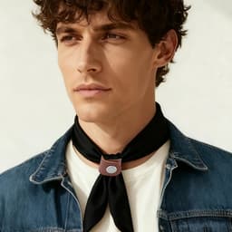 8 stuks Western zijden bandana, schuifsluiting, effen, PU-leer, sjaalhouder, clips, bruin, vintage, zilveren knoop, leer, sjaalgesp, ring voor stropdassen, bagagelabels, etiketten — thumbnail 4