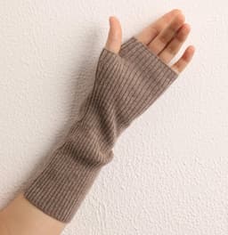 Kasjmier polswarmers armwarmers vingerloze ribgebreide handschoenen — thumbnail 3