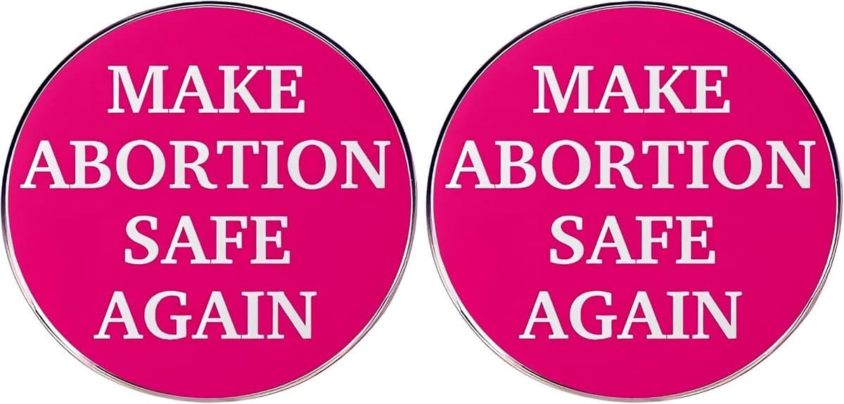2 feministische roze emaille pinnen, maken abortus veilig weer legering reversspeldjes, 3cm(1.2"), Metaal, Geen edelsteen — afbeelding 1