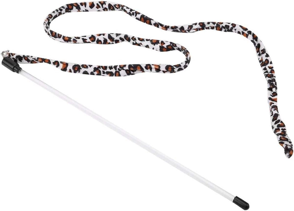 Teaser Toy, Cat Teaser Stick Chaser Wand Leopard Print Tail with Bell Cat Chaser Toy for Kitten Cat Having Fun Exercise Playing — afbeelding 1