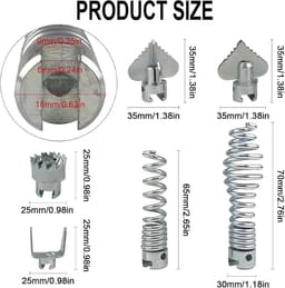 Wire Drain Cleaner for Tubes, 9 m, Diameter 16 mm, Drain Cleaner with 8 Pieces, Drain Cleaner - ShopVlot — thumbnail 2