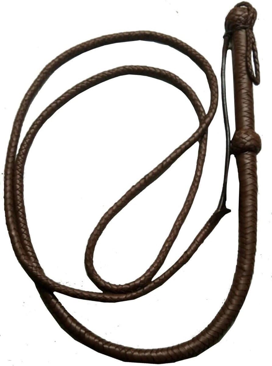Bruin rundleer 6 voet bullwhip Indiana Jones Bull Whip — afbeelding 1