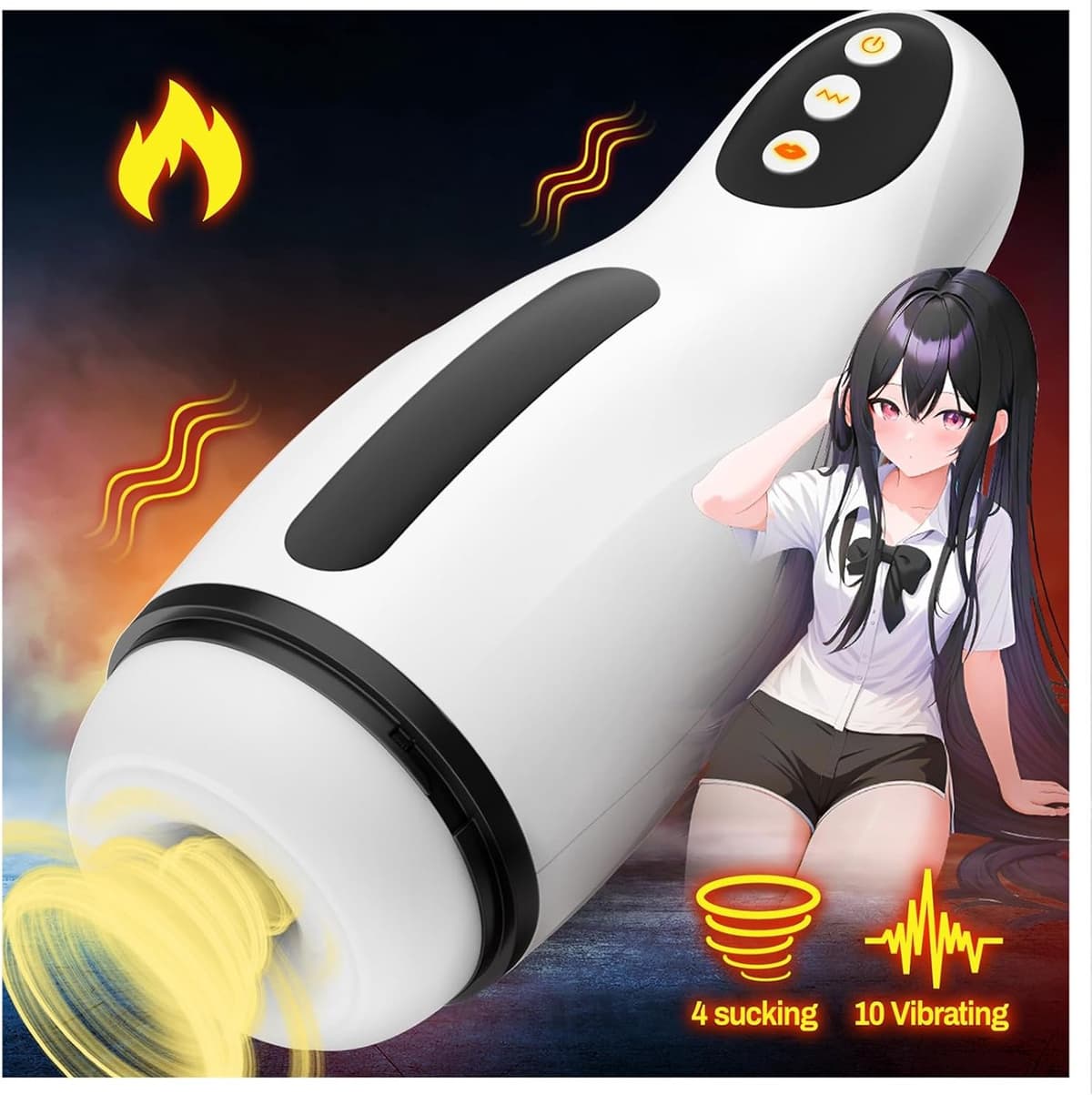 Automatische Masturbator voor Mannen - Zuigfunctie, Vibratie & Verwarming - 4 Zuigstanden & 10 Vibratiestanden - Pocket Pussy - Handsfree Penis Stroker - Verwarmde Masturbator — afbeelding 1