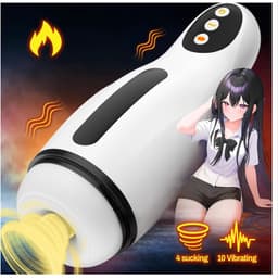 Automatische Masturbator voor Mannen - Zuigfunctie, Vibratie & Verwarming - 4 Zuigstanden & 10 Vibratiestanden - Pocket Pussy - Handsfree Penis Stroker - Verwarmde Masturbator — thumbnail 1