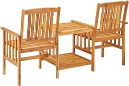 Terrasmeubelen, tuinbank, meubelsets, tuinstoelen met theetafel en kussen, acacia massief hout — thumbnail 4