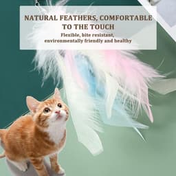 Kattenverenspeelgoed, 3 stuks, teaser reserveveren met bel, veerspeelgoed, kattenveren, Uguete — thumbnail 5