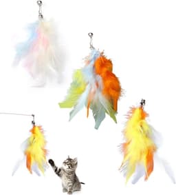 Kattenverenspeelgoed, 3 stuks, teaser reserveveren met bel, veerspeelgoed, kattenveren, Uguete — thumbnail 1