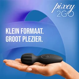 Pixey 2GO Mini Wand Vibrator - 10 Standen - USB Oplaadbaar - Waterdicht - Zwart — thumbnail 2