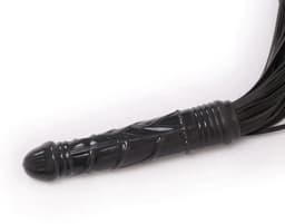 Smart Moves - Flogger met Dildo Handvat - Zwart — thumbnail 7