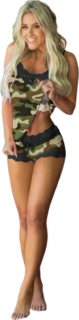 Erotische Militair ARMY set vrouwen - Sexy soldaat - Sexy leger outfit - Short en topje - Nachtkleding - Pyjama — thumbnail 6