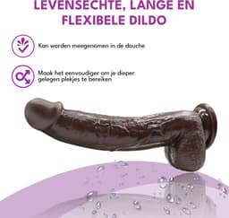 JustFun Dildo XXL - 28 CM - Sex Toys voor Mannen & Vrouwen - BBC - Realistische Dildo met Zuignap - Bruin — thumbnail 5