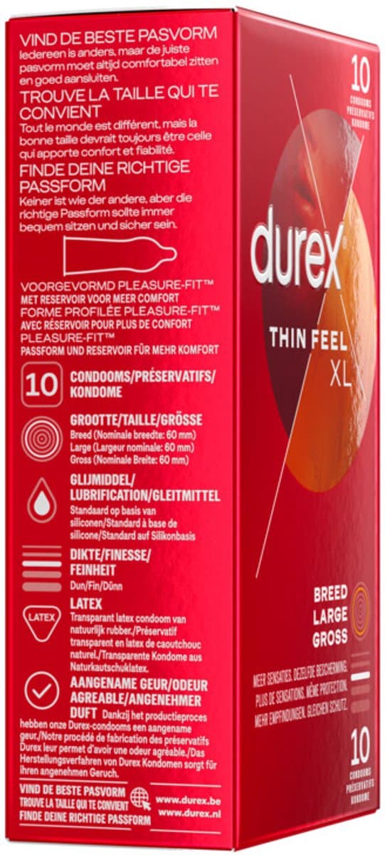 Durex Condooms Thin Feel XL - 4 x 10 stuks - Voordeelverpakking — afbeelding 1