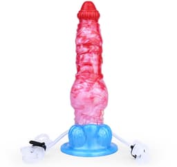 Kiotos Monstar - Big Squirt Cock - Opblaasbare Spuitende Dildo - Rood/Roze/Blauw — thumbnail 6