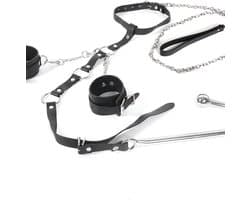 Vibrerende haak BDSM seksbondage - nek-tot-pols bondageset, seksspeeltjes voor koppels, verstelbare handboeien op de rug bondageset