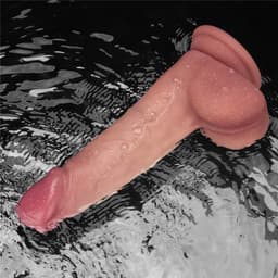 LoveToy - Sliding Skin Vibrerende Dildo Pro II - Met Afstandsbediening - 20 cm - Lichte Huidskleur — thumbnail 14