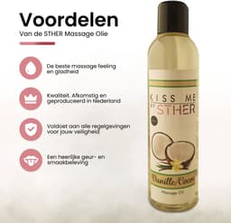 Sther Premium Massage olie en Glijmiddel 2-in-1 – Ontspannende Massageolie Erotisch – Cocos & Vanille – 250 ml – Nederlandse Productie — thumbnail 4